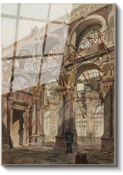 Richard Parkes Bonington - Katedral Içi Cam Tablo fiyatları