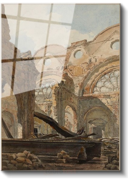 Richard Parkes Bonington - Mimari Kalıntılar Cam Tablo