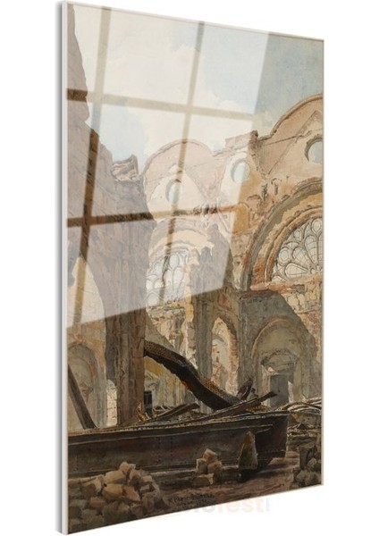 Richard Parkes Bonington - Mimari Kalıntılar Cam Tablo