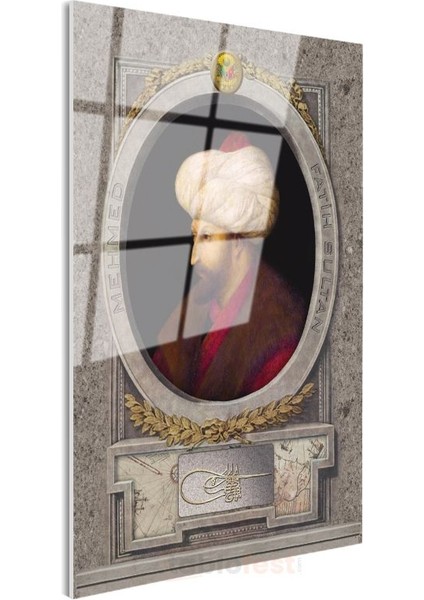 Osmanlı Padişahları - Fatih Sultan Mehmet Istanbul'un Fatihi Cam Tablo