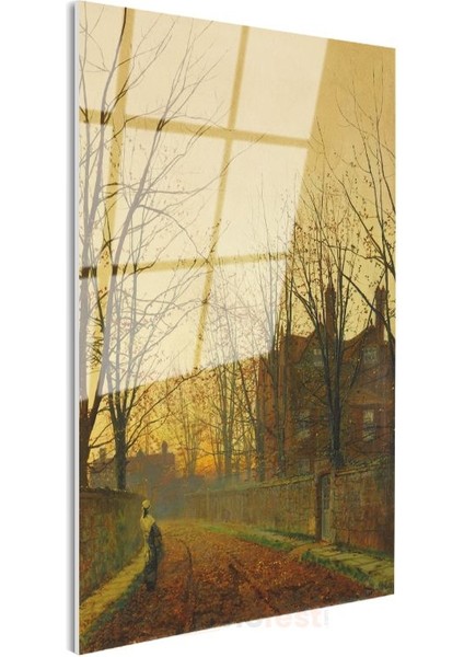 John Atkinson Grimshaw - Sonbahar Patikası Cam Tablo modelleri