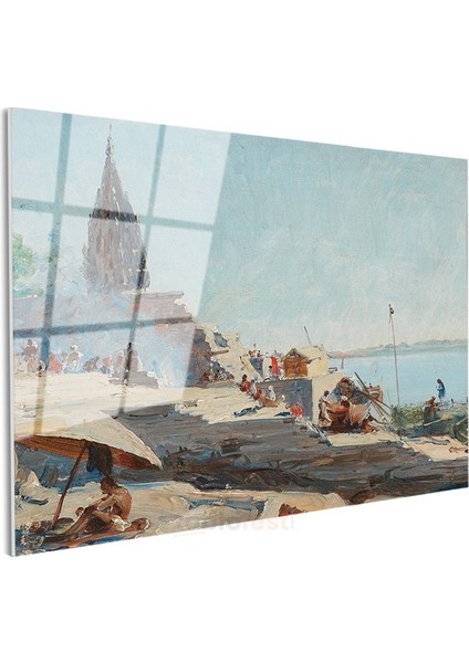 Edwin Lord Weeks - Ganj Nehri Kıyısı Cam Tablo modelleri