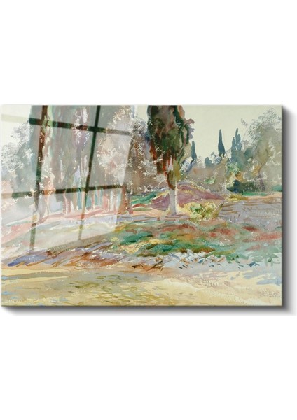 John Singer Sargent - Selvi Ağaçları Cam Tablo fiyatları