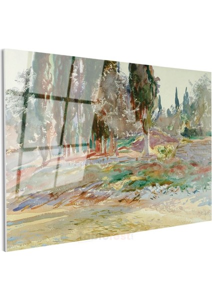 John Singer Sargent - Selvi Ağaçları Cam Tablo modelleri