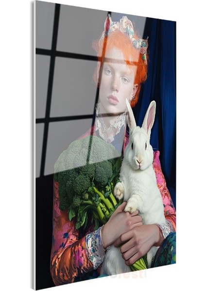 Tim Walker - Tavşanlı Portre Cam Tablo
