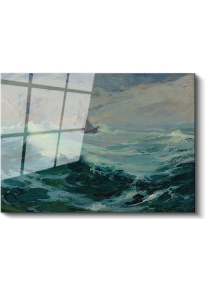 Frederick Judd Waugh - Fırtınalı Deniz Cam Tablo fiyatları