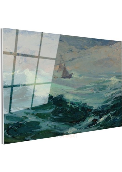 Frederick Judd Waugh - Fırtınalı Deniz Cam Tablo modelleri