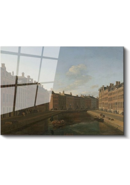 Jan Van Der Heyden - Amsterdam Kanalı Cam Tablo