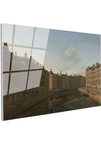 Jan Van Der Heyden - Amsterdam Kanalı Cam Tablo