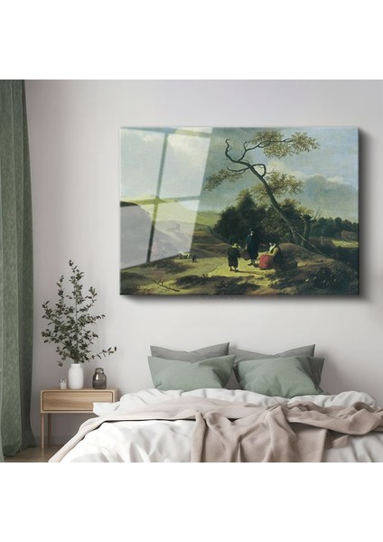 Jan Van Goyen - Kırsal Yolda Yolcular Cam Tablo