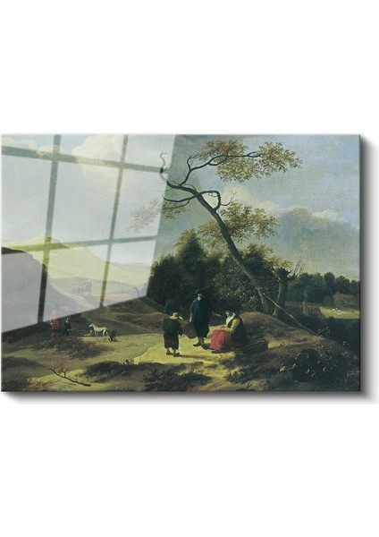 Jan Van Goyen - Kırsal Yolda Yolcular Cam Tablo fiyatları
