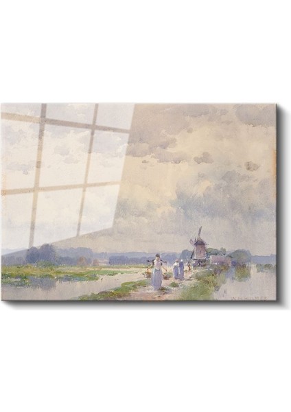 Willem Maris - Hollanda Kırsal Manzarası Cam Tablo fiyatları
