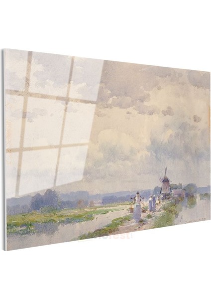 Willem Maris - Hollanda Kırsal Manzarası Cam Tablo modelleri