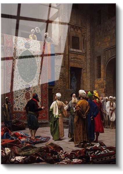 Osman Hamdi Bey - Halı Tüccarı Cam Tablo fiyatları