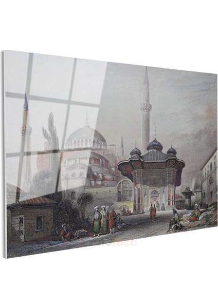 Ayasofya Camii - Osmanlı Döneminde Ihtişamlı Görünüm Cam Tablo modelleri