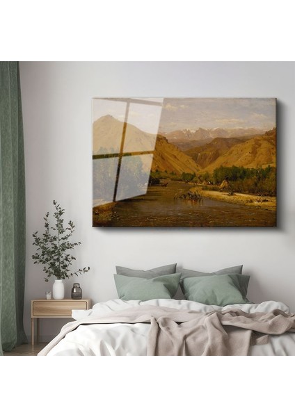 Thomas Moran - Batı Vadisi Cam Tablo