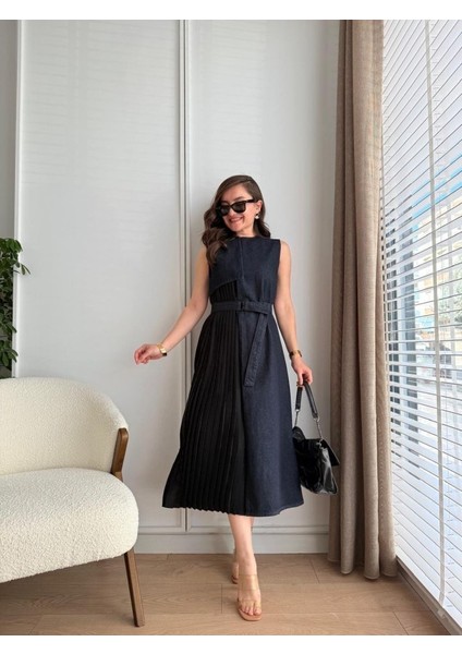 Mavi Pilise Garnili Kot Elbise