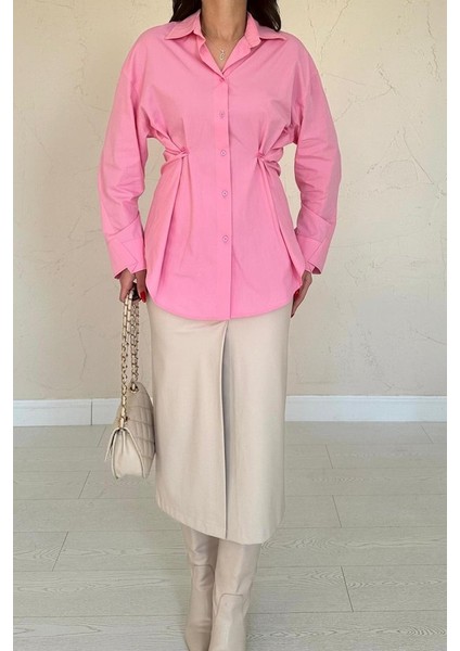 Pembe Düğme Detaylı Gömlek modelleri