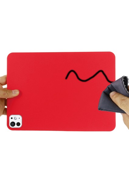 iPad Pro 13(2024)KILIF Sıvı Silikon Çizilmeye Dayanıklı Tablet Kılıfı-Kırmızı (Yurt Dışından) fırsatları
