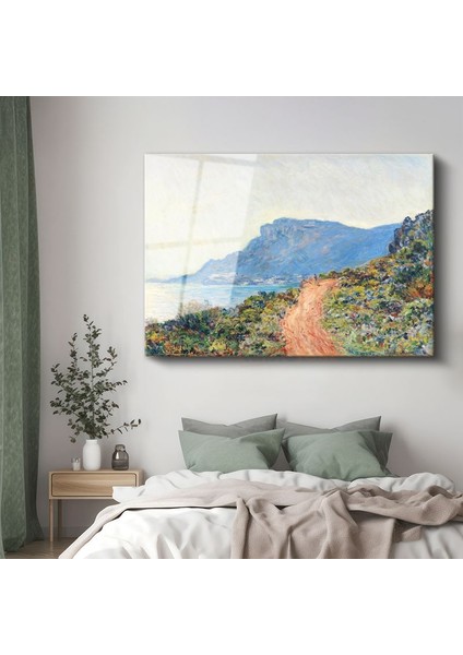 Claude Monet - La Corniche Kıyı Patikası Cam Tablo