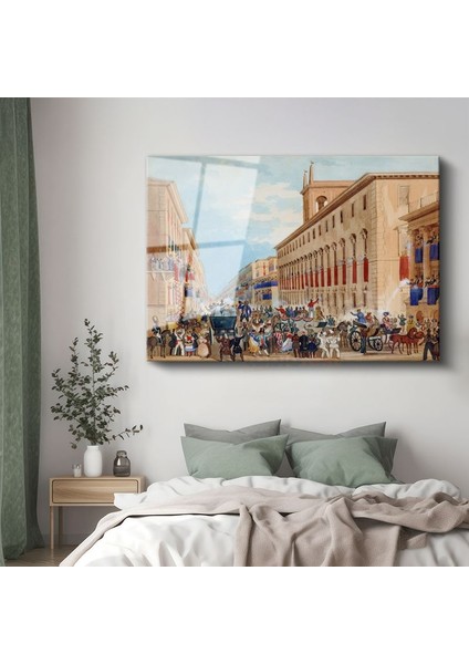 Ippolito Caffi - Venedik Karnavalı Cam Tablo