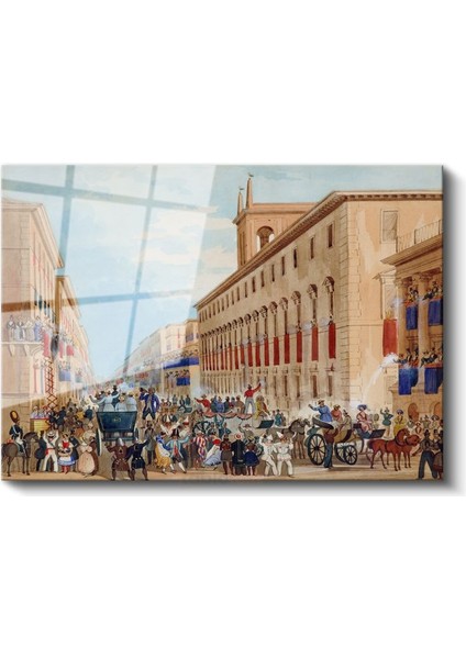 Ippolito Caffi - Venedik Karnavalı Cam Tablo fiyatları