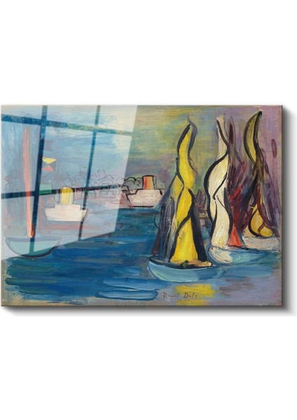 Raoul Dufy - Yelkenliler Limanı Cam Tablo