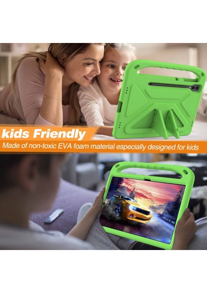 Samsung Galaxy Tab S9 Fe+Kılıf El Tutacağı Eva Tablet Kickstand Kılıfı-Yeşil (Yurt Dışından) indirimleri