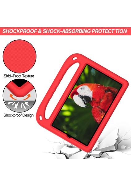 Taşınabilir Sap Tasarımı Darbeye Dayanıklı Eva Tablet Kılıfı Kapağı Kickstand Tasarımı ile Samsung Galaxy Tab A 8.4(2020)SM-T307U-KIRMIZI (Yurt Dışından) modelleri