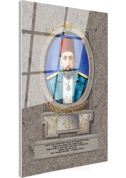 Osmanlı Padişahları - Sultan Iı. Abdülhamid Cam Tablo