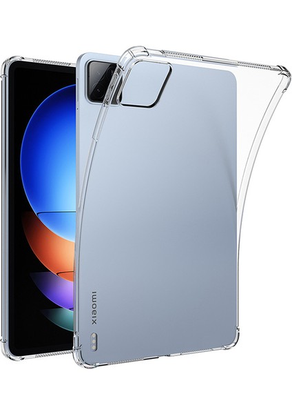 Xiaomi Pad 6s Pro 12.4 Kılıf Dört Köşe Koruma Yumuşak Tpu Şeffaf Tablet Arka Kapak (Yurt Dışından)