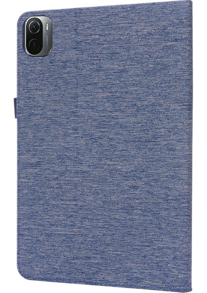 Xiaomi Pad 5/pad 5 Pro Kumaş Doku Tablet Kılıfı Tam Vücut Koruma Pu Deri Kart Tutucu Folio Stand Kapağı-Mavi (Yurt Dışından) indirimleri