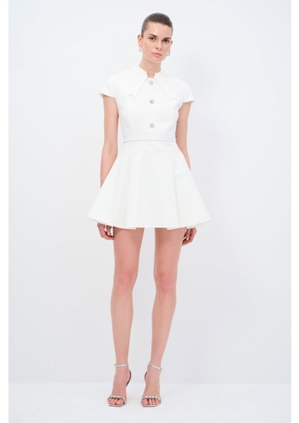 Dantelli Mini Elbise Kemik 12444592001 modelleri