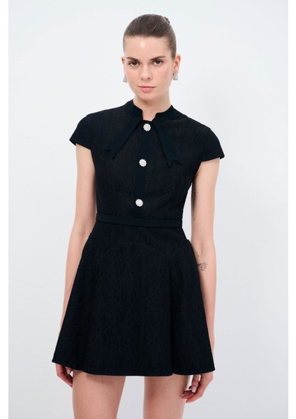 Dantelli Mini Elbise Siyah 12444592001 modelleri