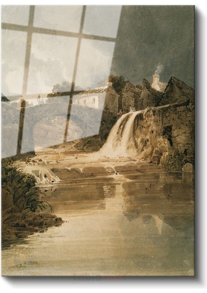 J.m.w. Turner - Taş Köprü ve Şelale Cam Tablo