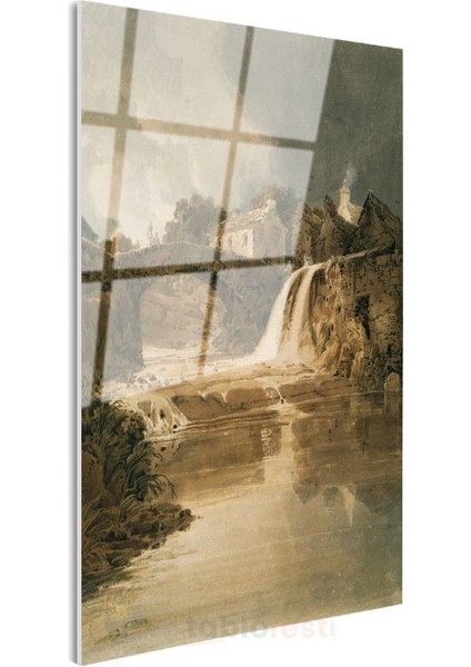J.m.w. Turner - Taş Köprü ve Şelale Cam Tablo