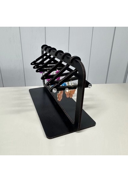 Ahşap Şeklinde Küpe Organizeri Siyah, Şık ve Pratik Takı Saklama Çözümü fiyatları