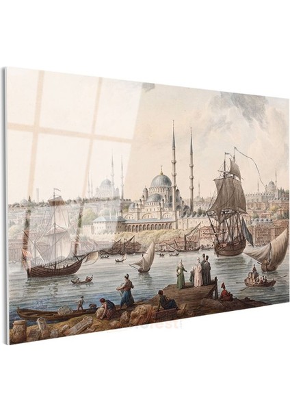 Istanbul Panoraması - Tarihi Yarımada ve Yelkenliler Cam Tablo modelleri