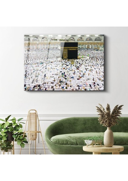 Kabe-I Şerif Manzarası - Hac Ibadeti ve Birlik Cam Tablo