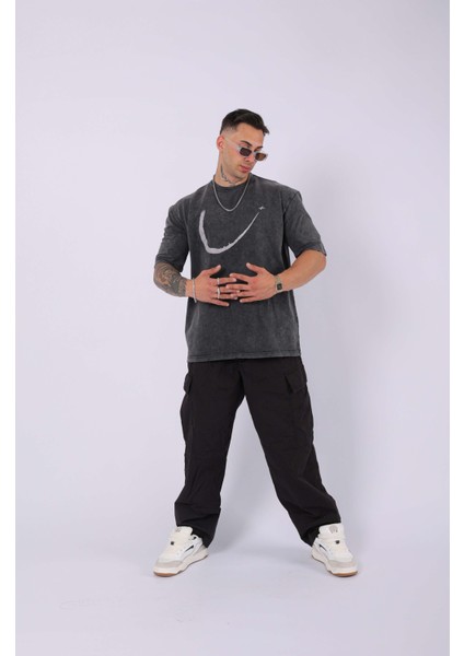 Unisex Özel Yıkamalı Oversize T-Shirt