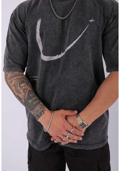 Unisex Özel Yıkamalı Oversize T-Shirt indirimleri