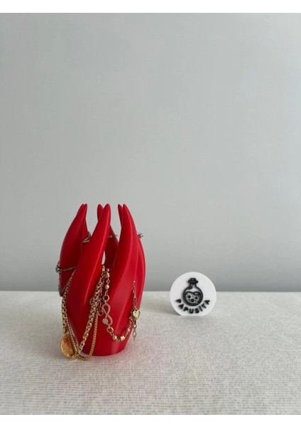 Kırmızı El Şeklinde Takı ve Yüzük Organizeri, Düzenleyici, Dekoratif Hediye fiyatları