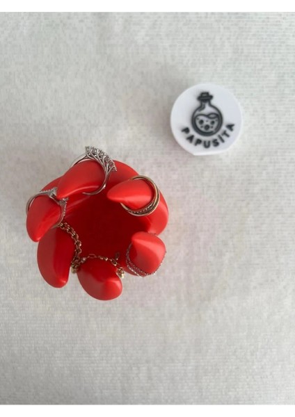 Kırmızı El Şeklinde Takı ve Yüzük Organizeri, Düzenleyici, Dekoratif Hediye indirimleri