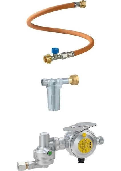 Gok Driveone 30MBAR Dikey Dedantör + Filtre + Hortum Gaz Regülatör Seti