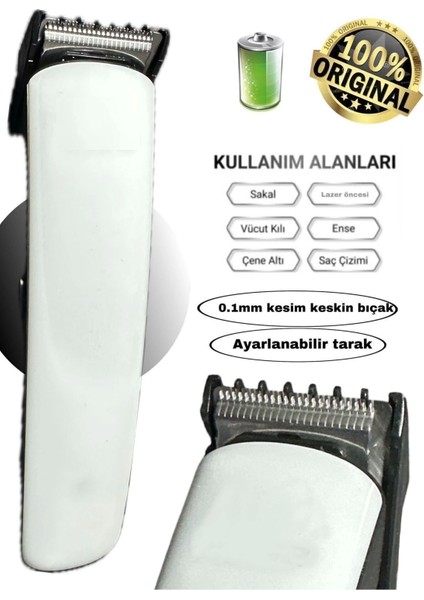 1014 Şarjlı Lazer Öncesi Vücut Tüy Kısaltma Sakal Ense Çizim Tıraş Makinesi