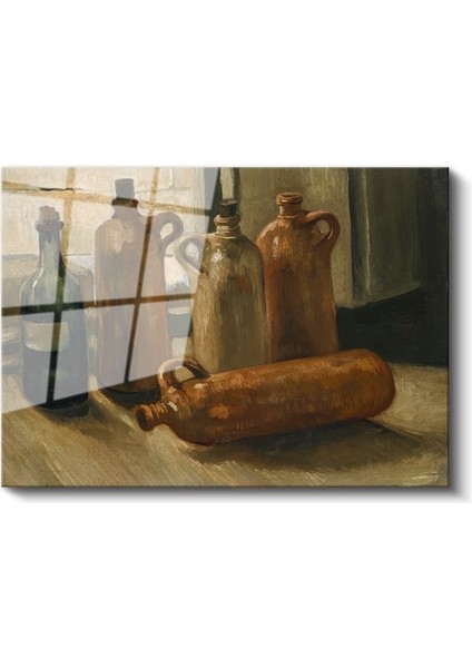 Vincent Van Gogh - Şişeler ve Testiler Cam Tablo fiyatları