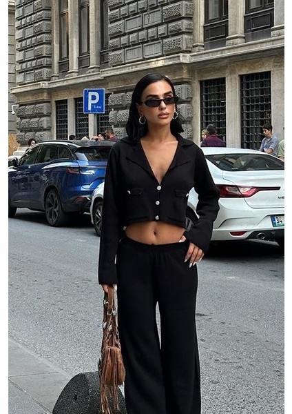 Nancy Kruveze Yaka Crop Takım 9954 - 25 fırsatları