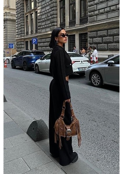 Nancy Kruveze Yaka Crop Takım 9954 - 25 indirimleri