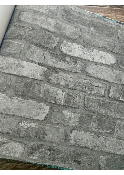 Qality 300-6 (106 cm x 15,60 Mt) Siyah Taş Desenli Duvar Kağıdı 16,5 M2