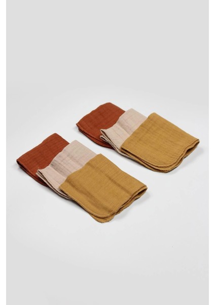 6'lı Müslin Mendil 20X20 cm 90106 Kiremit Bej Hardal fiyatları